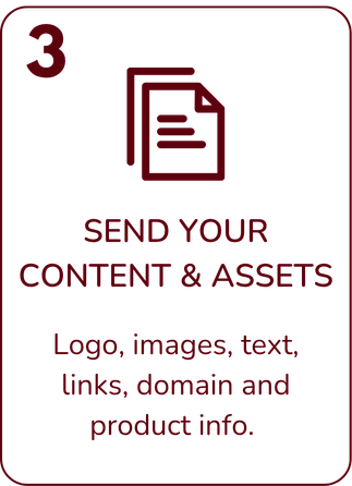 Web design process Step 3 - Send your content & assets Subthread Studio web design process Step 3 - Send your content & assets
